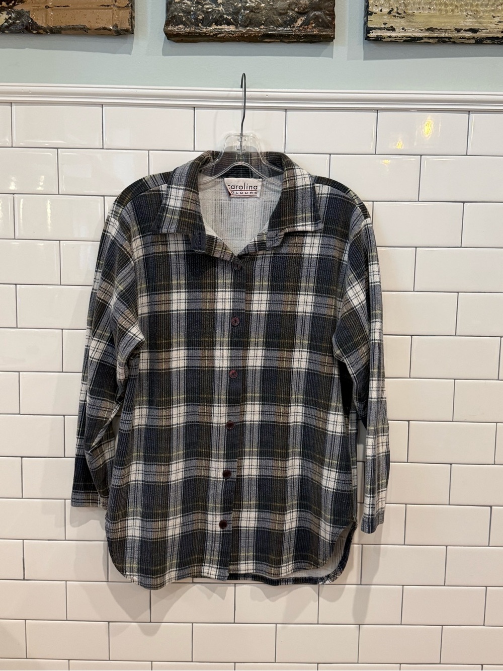 Vintage - Carolina Colours Plaid Flannel Button Up Shirt Grandmacore Grunge